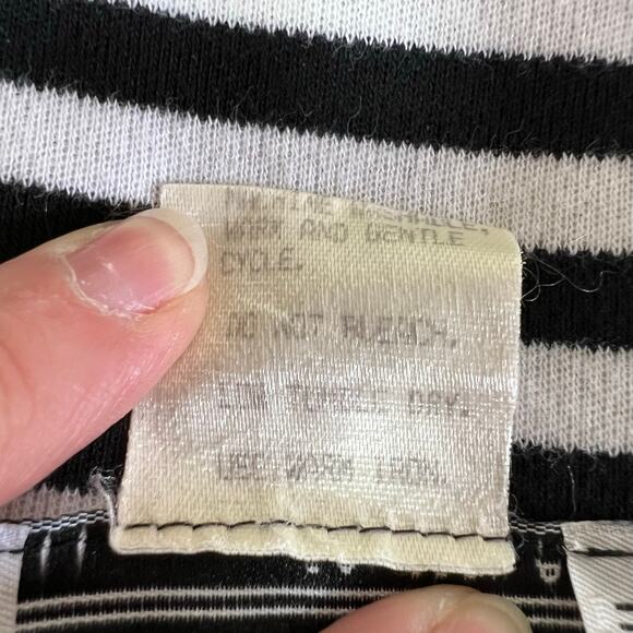 Vintage Three Flaggs Womens Knit T Shirt Top Short Sleeve Pullover Striped Large - Picture 8 of 8
